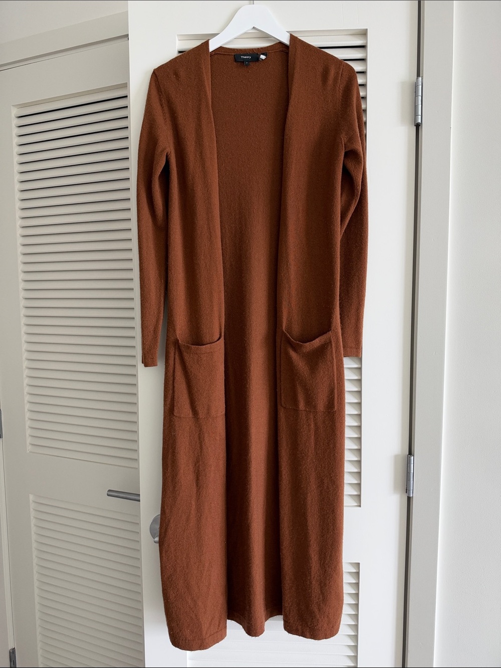 Long Open-Front Cashmere Open-front Cardigan duster with Pockets